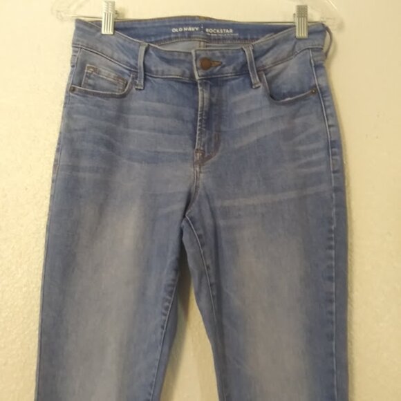 Old Navy women's size 6 Rockstar mid rise/taille Mi-Basse light wash jeans - Picture 2 of 13